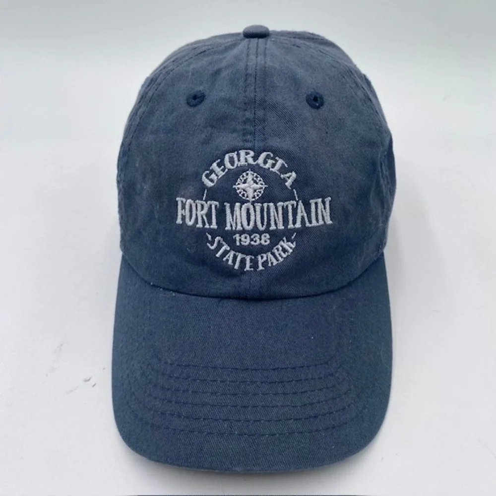 GEORGIA Fort Mountain State Park Baseball Cap Unisex OS‎ Navy Blue Cotton slouch